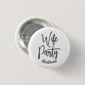 Script Echtgenote van het Feest Jonggezellennaam Ronde Button 3,2 Cm (Voorkant /achterkant)