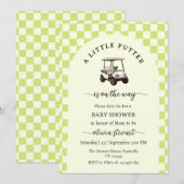 Script een verlichte putter golf Baby Shower Kaart (Voorkant / Achterkant)