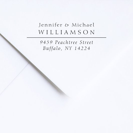 Script Eenvoudig Bruiloft Retouradres Zelfinktende Stempel