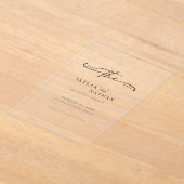 Script Eenvoudig Elegant Trouwen Sla de datum op W Acryl Uitnodigingen (Laagn)