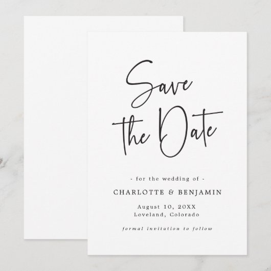 Script Eenvoudig Save the Date (Voorkant / Achterkant)