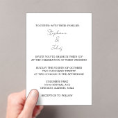Script Eenvoudig Zwart Wit Elegant Minimal Wedding Acryl Uitnodigingen (Insitu (Draagbaar))