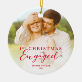 Script Eerste Kerstdag Verliefd Vakantiefoto Keramisch Ornament