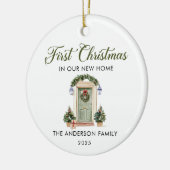 Script Eerste Kerstmis In Ons Nieuwe Thuis Keramisch Ornament (Links)