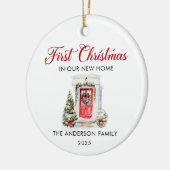 Script Eerste Kerstmis In Ons Nieuwe Thuis Keramisch Ornament (Links)