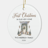 Script Eerste Kerstmis In Ons Nieuwe Thuis Keramisch Ornament (Links)