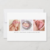 Script Elegance Baby Meisje Foto Overlay Geboorte Aankondiging (Achterkant)