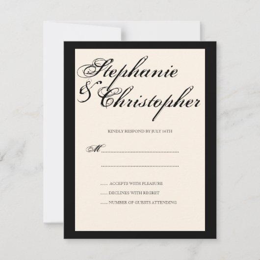 Script Elegance Wedding RSVP-reactiekaart RSVP Kaartje (Voorkant)