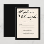 Script Elegance Wedding RSVP-reactiekaart RSVP Kaartje (Voorkant / Achterkant)
