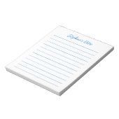 Script Elegant Blauw Gelinieerd Persoonlijk Notitieblok (Linkerzijde)