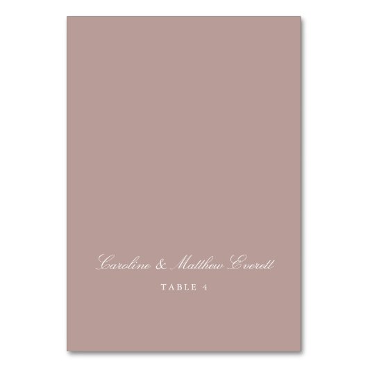 Script Elegant Custom Name Mauve Place Card Kaart (Voorkant)