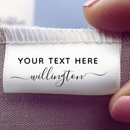 Script Elegant Dank Je Zwarte Witte Op Maat Gemaak Grosgrain Lint
