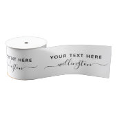 Script Elegant Dank u Zwart Wit Custom Grosgrain Lint (Spoel)