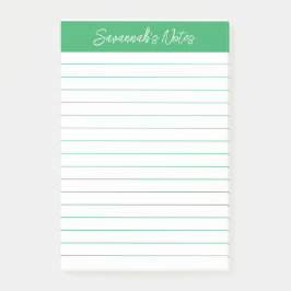 Script Elegant Groen Gelinieerd Gepersonaliseerd Post-it® Notes
