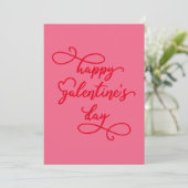 Script Elegant Heart Custom Color Galentines Day Feestdagenkaart (Staand voorkant)