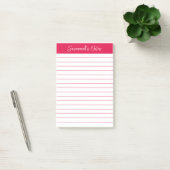 Script Elegant Kersenrood Gelinieerd Gepersonalise Post-it® Notes (Kantoor)