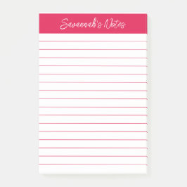 Script Elegant Kersenrood Gelinieerd Gepersonalise Post-it® Notes