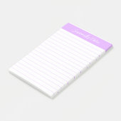 Script Elegant Licht Lavendel Lined Gepersonalisee Post-it® Notes (Schuin)