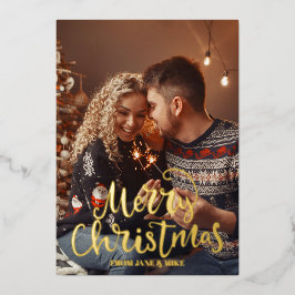 Script Elegant Merry kerstfoto Briefkaart