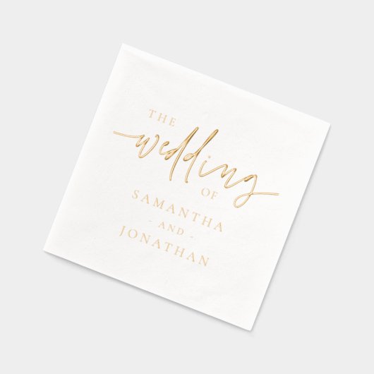 Script Elegant Modern Wedding Folie Servetten (Links)