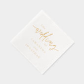 Script Elegant Modern Wedding Folie Servetten (Rechts)