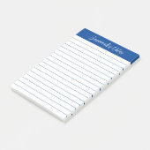 Script Elegant Navy Blauwe Gelinieerde Gepersonali Post-it® Notes (Schuin)