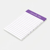 Script Elegant Paarse Gelijnd Gepersonaliseerd Post-it® Notes (Schuin)