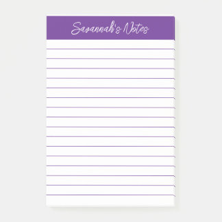 Script Elegant Paarse Gelijnd Gepersonaliseerd Post-it® Notes