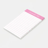Script Elegant Roze Gelinieerd Gepersonaliseerd Post-it® Notes (Schuin)