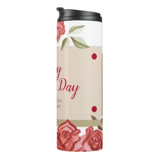 Script Elegant Trendy Modern Happy Mothers Day Thermosbeker (Geroteerd rechts)