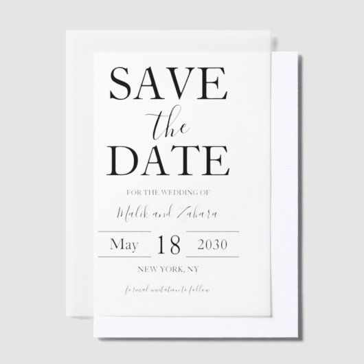 Script Elegant Wedding Save the Date Vellum Uitnodigingen (Offset)