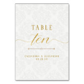 Script Elegant Witte Kant Gouden Bruiloft Tien 10 Kaart (Achterkant)