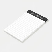 Script Elegant Zwart Grijs Gelinieerd Gepersonalis Post-it® Notes (Schuin)