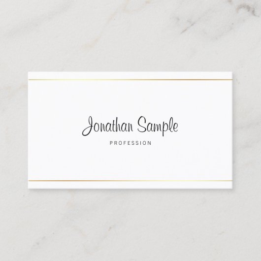 Script Elegante Calligrafie Modern Sober Luxe Visitekaartje (Voorkant)