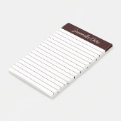 Script Elegante Chocoladebruine Gelijnd Gepersonal Post-it® Notes (Schuin)