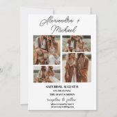 Script Elegante foto overlay wit bruiloft Kaart (Voorkant)