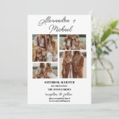 Script Elegante foto overlay wit bruiloft Kaart (Staand voorkant)