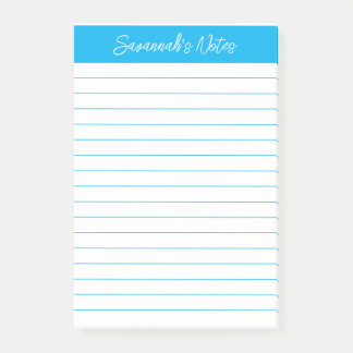 Script Elegante Hemelblauwe Gelijnde Gepersonalise Post-it® Notes