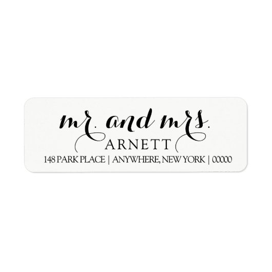 Script Elegante MR & MRS Retouradreslabels Etiket (Voorkant)
