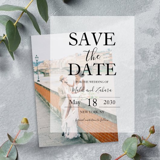 Script Elegante Trouw Save The Date Vellum Uitnodigingen