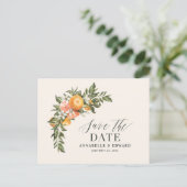 Script elegante trouwcitroen botanische moderne an aankondigingskaart (Staand voorkant)