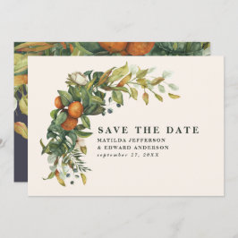 Script elegante trouwcitrus botanische moderne save the date