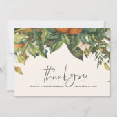 Script elegante trouwerij bedankt citrus botanisch (Voorkant)