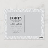 Script en geometrische 40e verjaardag briefkaart (Achterkant)