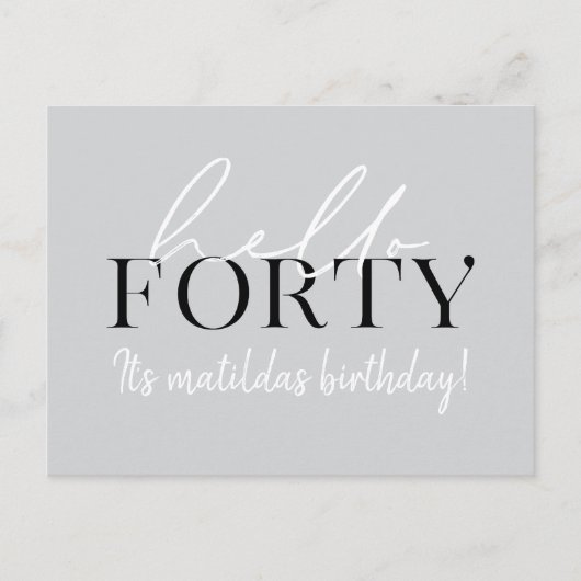Script en geometrische 40e verjaardag briefkaart (Voorkant)