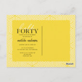 Script en geometrische 40e verjaardag briefkaart (Achterkant)