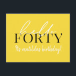 Script en geometrische 40e verjaardag briefkaart<br><div class="desc">Modern script en geometrische 40e verjaardag uitnodigen. Moderne geometrische backer patroon. Onderdeel van een collectie. Kleur kan worden veranderd.</div>