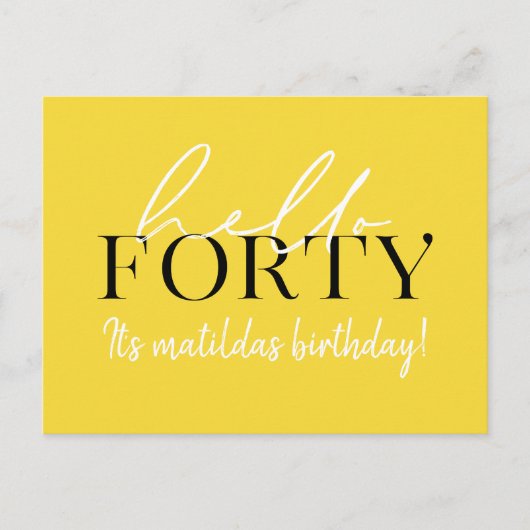 Script en geometrische 40e verjaardag briefkaart (Voorkant)