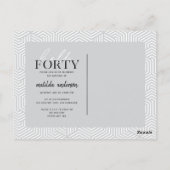 Script en geometrische 40e verjaardag briefkaart (Achterkant)