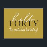 Script en geometrische 40e verjaardag briefkaart<br><div class="desc">Modern script en geometrische 40e verjaardag uitnodigen. Moderne geometrische backer patroon. Onderdeel van een collectie. Kleur kan worden veranderd.</div>